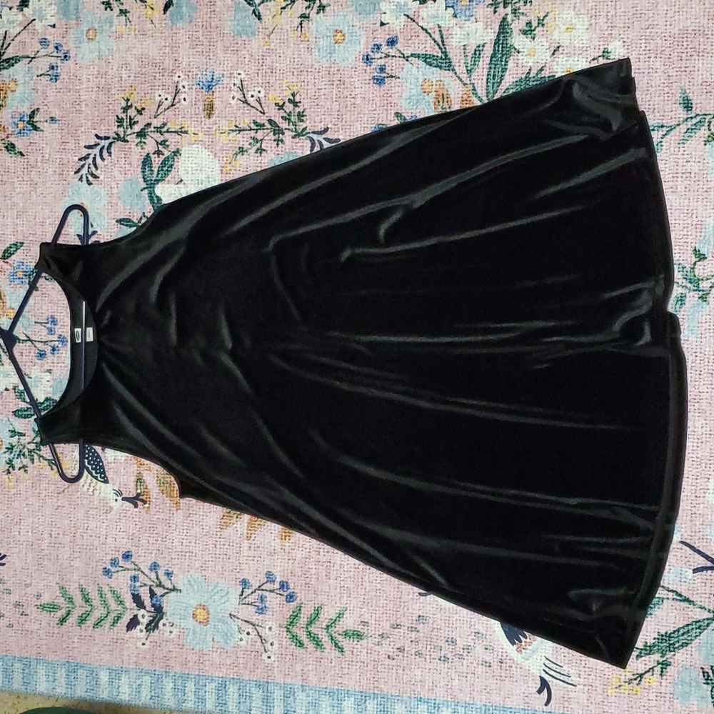 Old Navy black velvet a-line dress